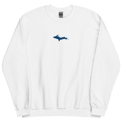 Michigan Upper Peninsula Sweatshirt (w/ Embroidered Azure UP Outline) | Unisex Standard