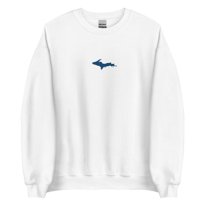 Michigan Upper Peninsula Sweatshirt (w/ Embroidered Azure UP Outline) | Unisex Standard