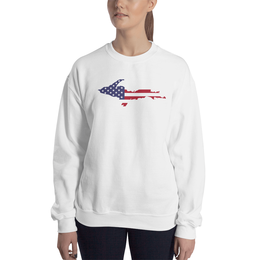 Michigan Upper Peninsula Sweatshirt (w/ UP USA Flag Outline) | Unisex Standard