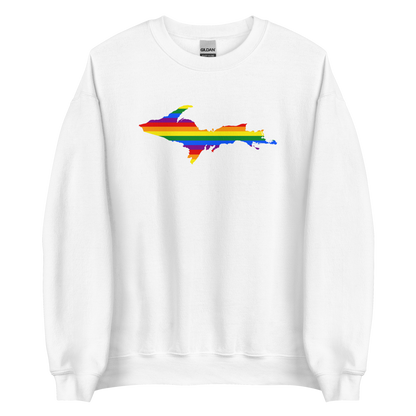 Michigan Upper Peninsula Sweatshirt (w/ UP Pride Flag Outline) | Unisex Standard