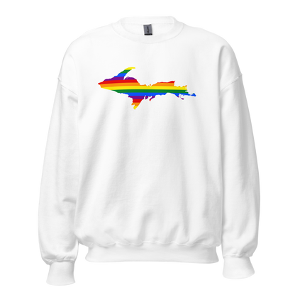 Michigan Upper Peninsula Sweatshirt (w/ UP Pride Flag Outline) | Unisex Standard