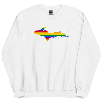 Michigan Upper Peninsula Sweatshirt (w/ UP Pride Flag Outline) | Unisex Standard