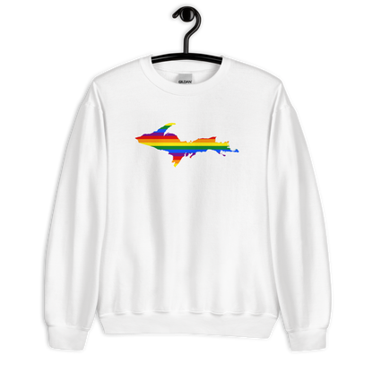 Michigan Upper Peninsula Sweatshirt (w/ UP Pride Flag Outline) | Unisex Standard