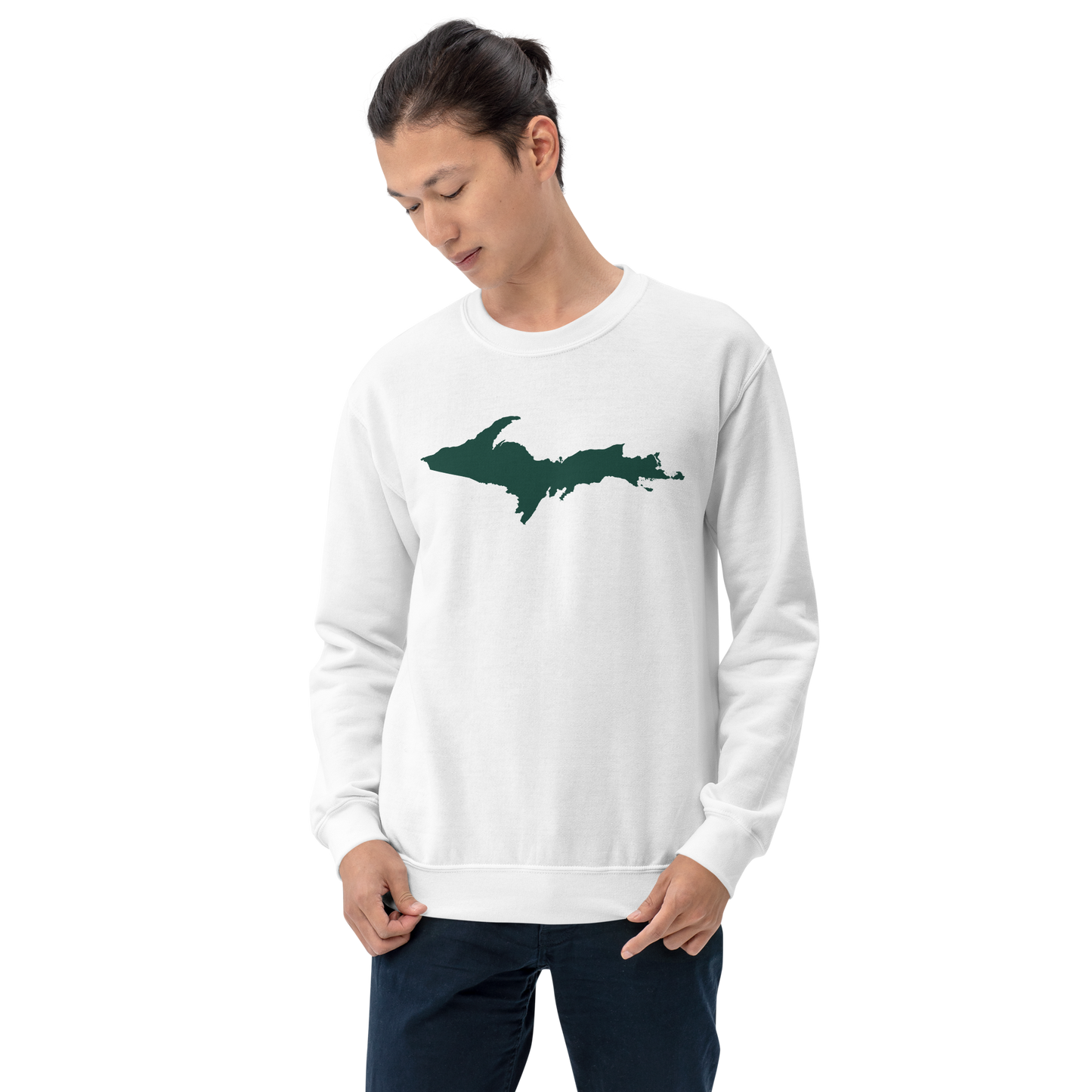 Michigan Upper Peninsula Sweatshirt (w/ Green UP Outline) | Unisex Standard