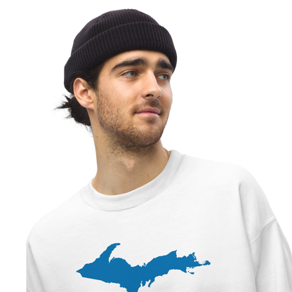 Michigan Upper Peninsula Sweatshirt (w/ Azure UP Outline) | Unisex Standard