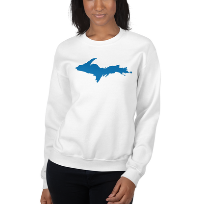 Michigan Upper Peninsula Sweatshirt (w/ Azure UP Outline) | Unisex Standard