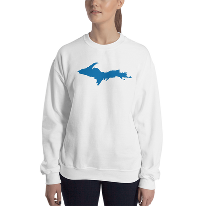 Michigan Upper Peninsula Sweatshirt (w/ Azure UP Outline) | Unisex Standard