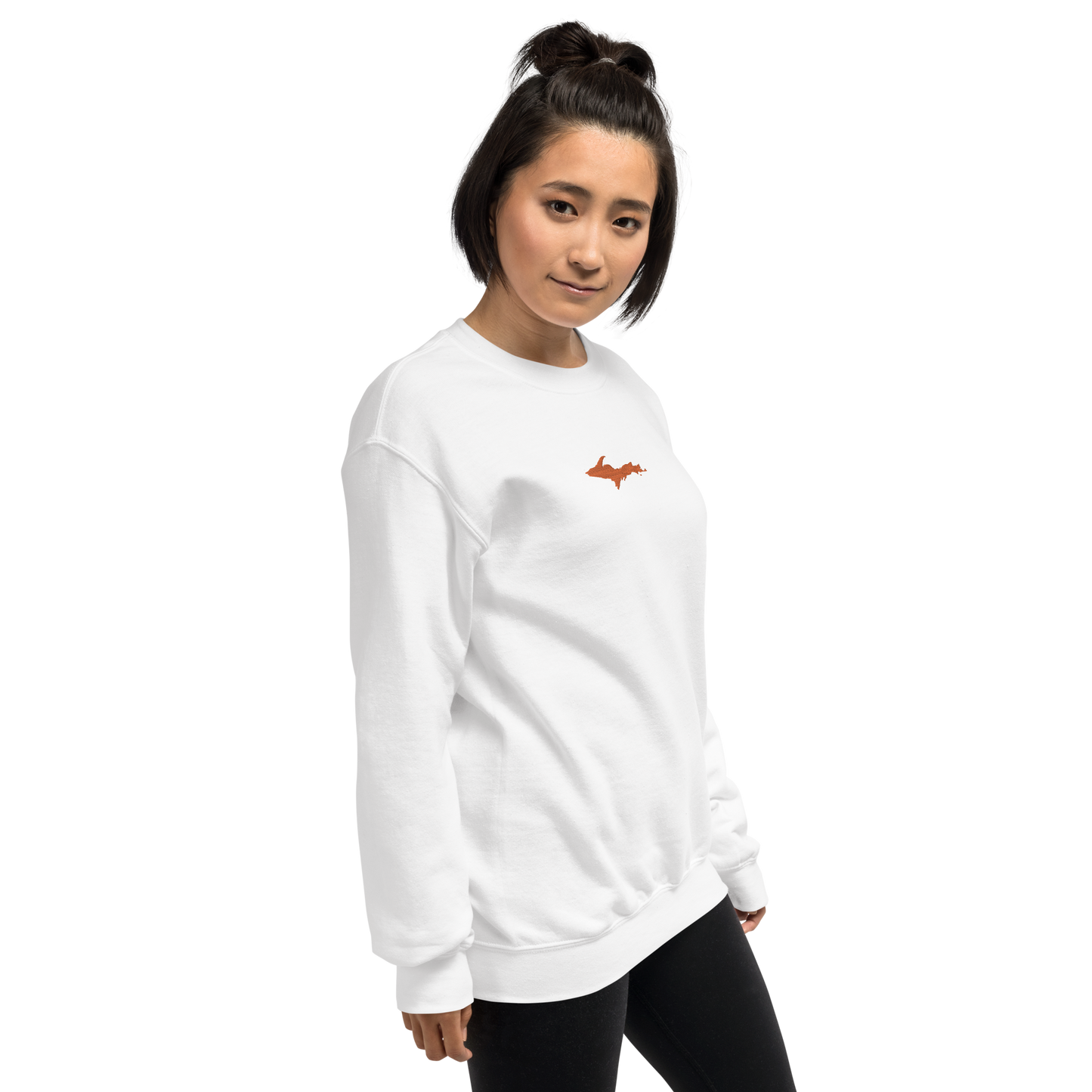 Michigan Upper Peninsula Sweatshirt (w/ Embroidered Orange UP Outline) | Unisex Standard