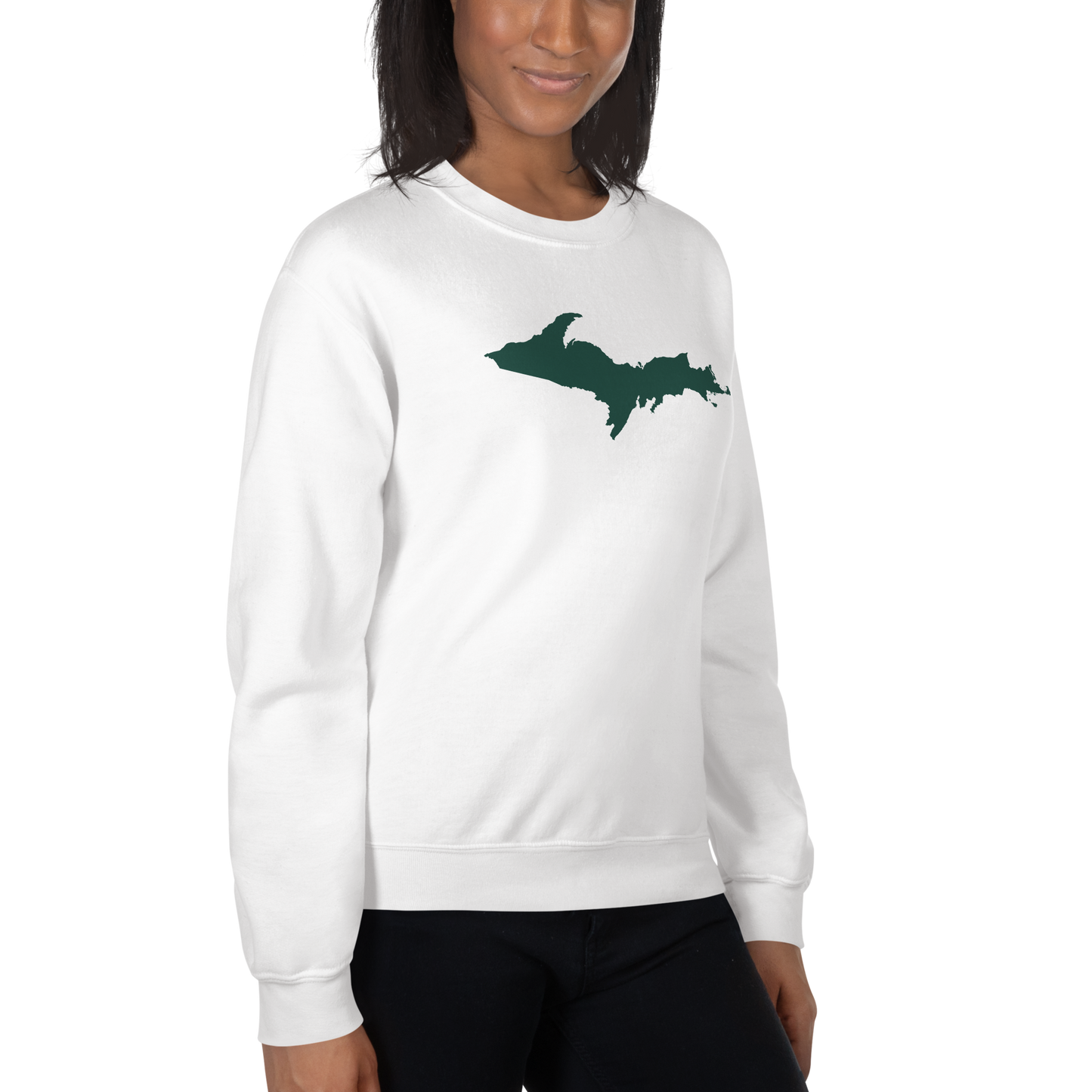 Michigan Upper Peninsula Sweatshirt (w/ Green UP Outline) | Unisex Standard