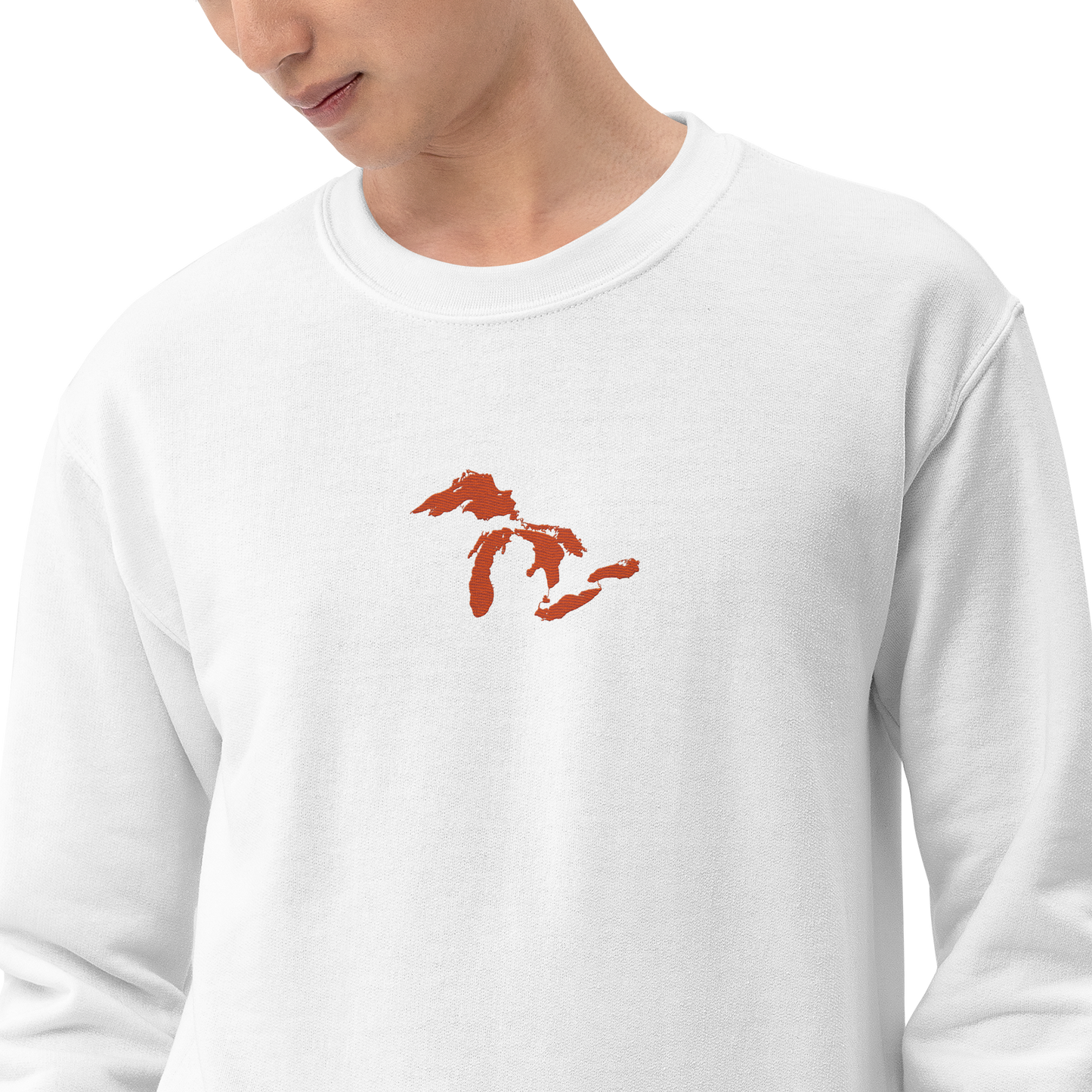 Great Lakes Sweatshirt | Unisex Standard - Maple Leaf Orange Emb.