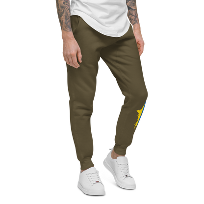 Michigan Upper Peninsula Sweatpants (w/ UP Ukraine Flag Outline)