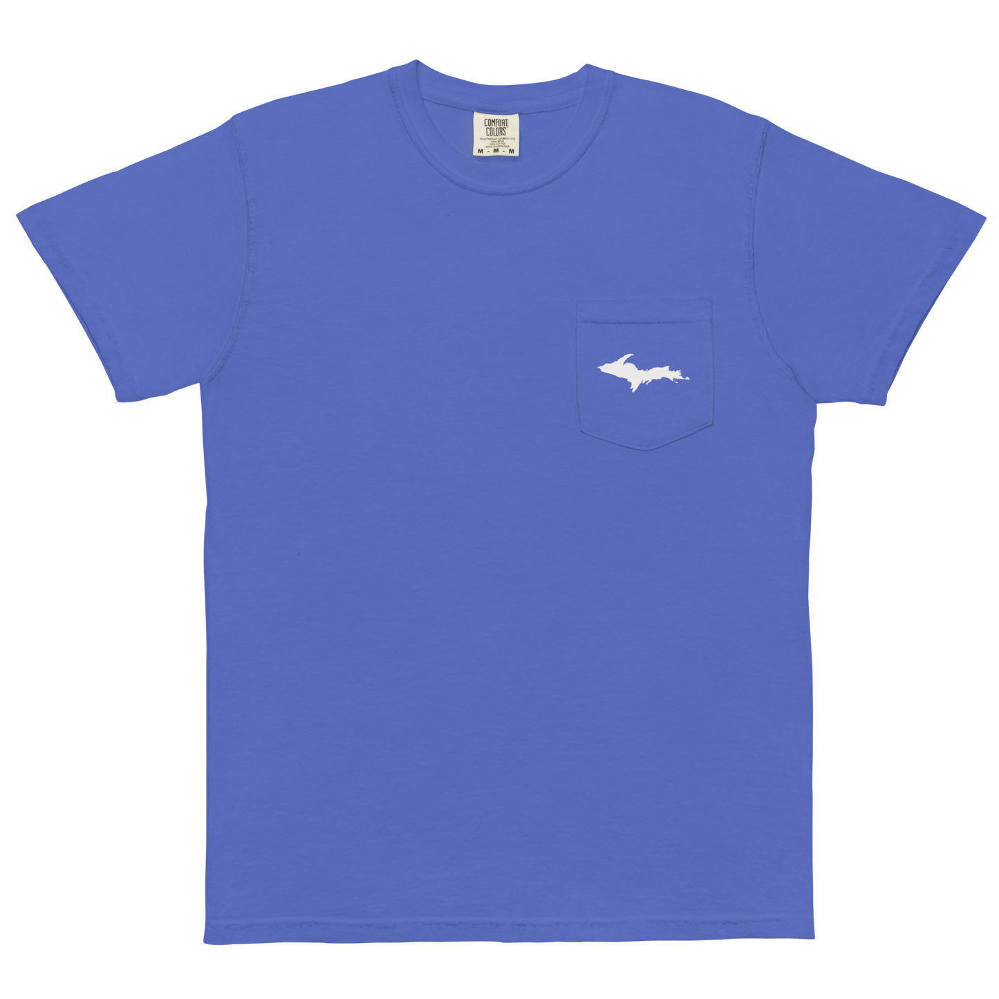 Michigan Upper Peninsula Pocket T-Shirt (w/ UP Outline) | Garment Dyed