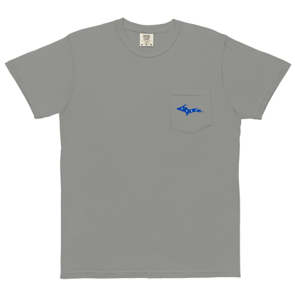 Michigan Upper Peninsula Pocket T-Shirt (w/ UP Quebec Flag) | Garment Dyed