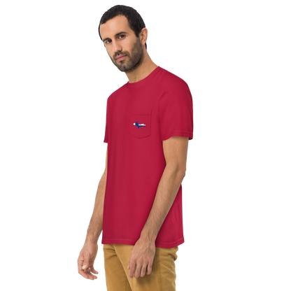 Michigan Upper Peninsula Pocket T-Shirt (w/ UP Finland Flag) | Garment Dyed
