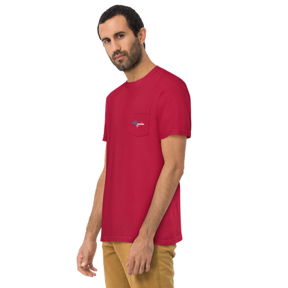 Michigan Upper Peninsula Pocket T-Shirt (w/ UP USA Flag) | Garment Dyed