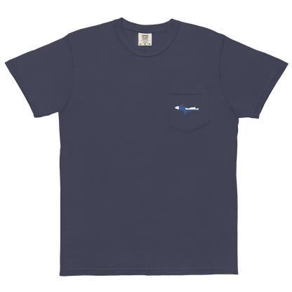 Michigan Upper Peninsula Pocket T-Shirt (w/ UP Finland Flag) | Garment Dyed