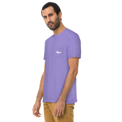 Michigan Upper Peninsula Pocket T-Shirt (w/ UP Outline) | Garment Dyed