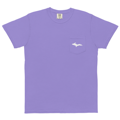 Michigan Upper Peninsula Pocket T-Shirt (w/ UP Outline) | Garment Dyed