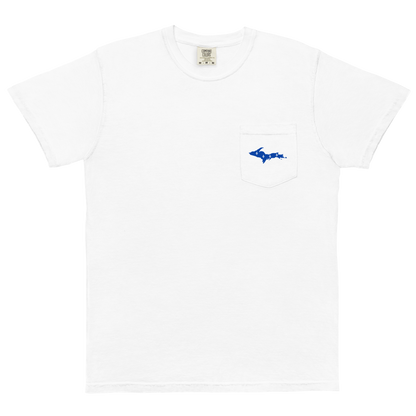 Michigan Upper Peninsula Pocket T-Shirt (w/ UP Quebec Flag) | Garment Dyed