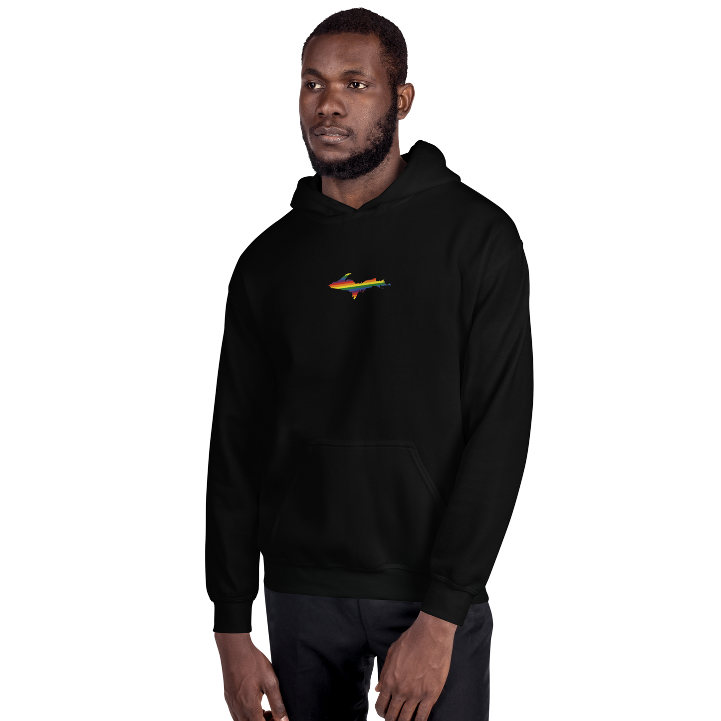 Michigan Upper Peninsula Hoodie (w/ Embroidered UP Pride Flag Outline) | Unisex Standard