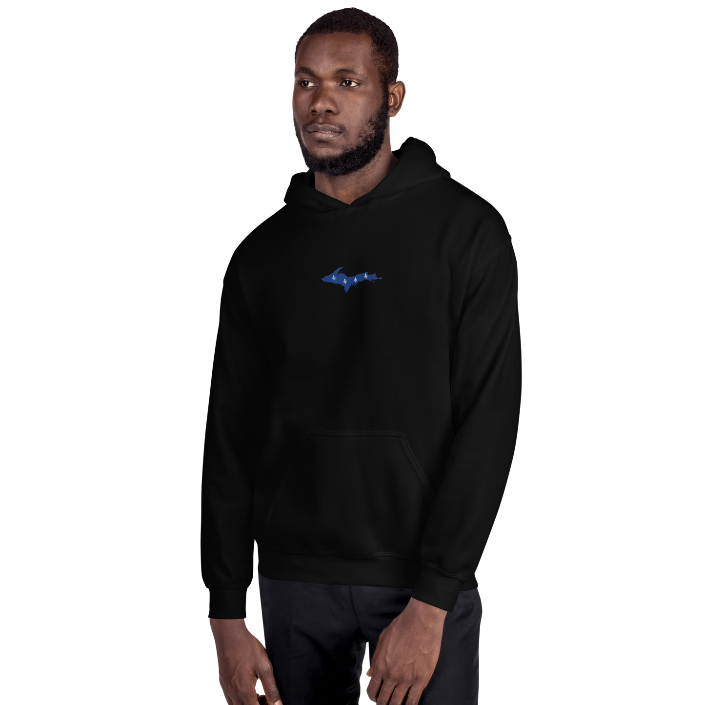 Michigan Upper Peninsula Hoodie (w/ Embroidered UP Quebec Flag Outline) | Unisex Standard