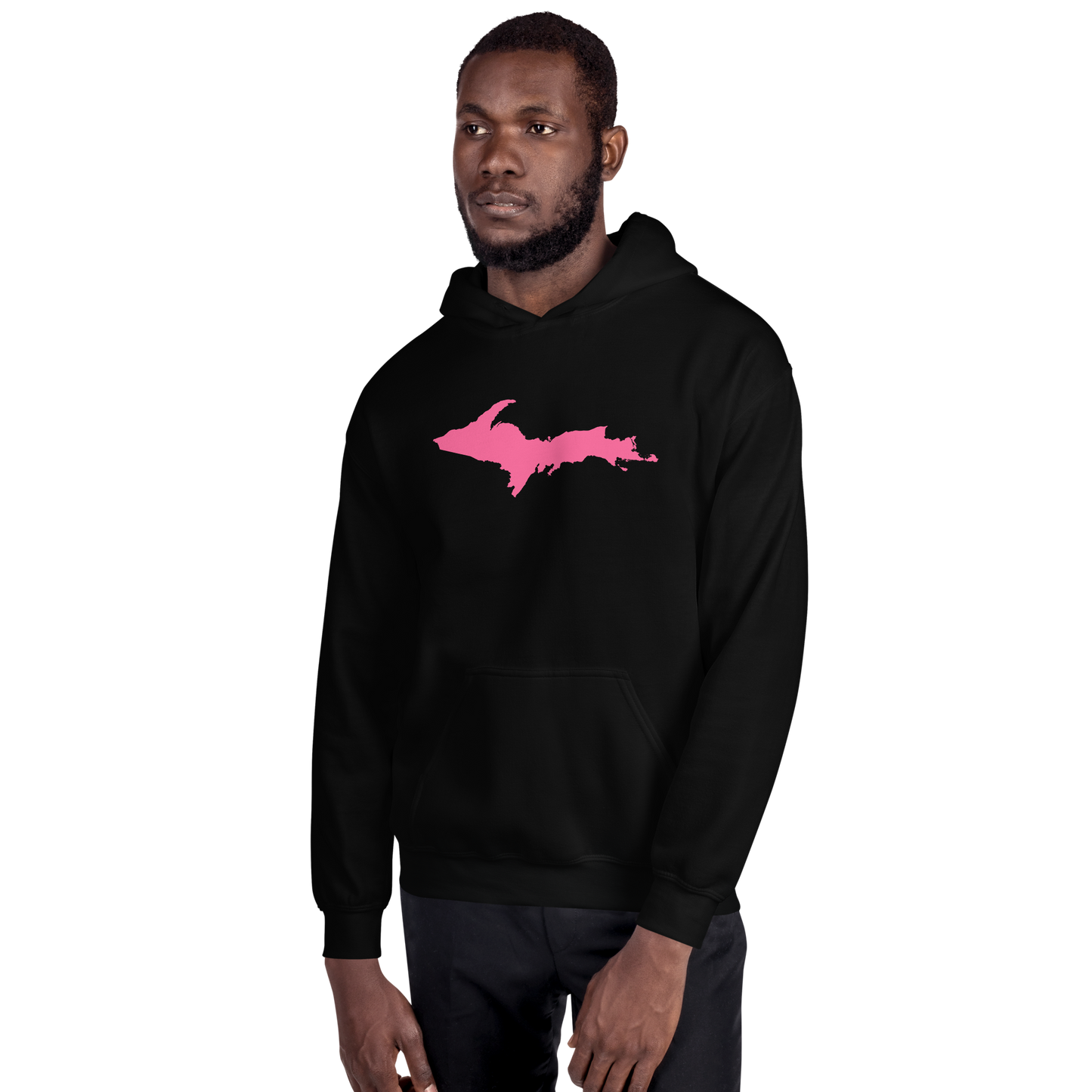 Michigan Upper Peninsula Hoodie (w/ Pink UP Outline) | Unisex Standard