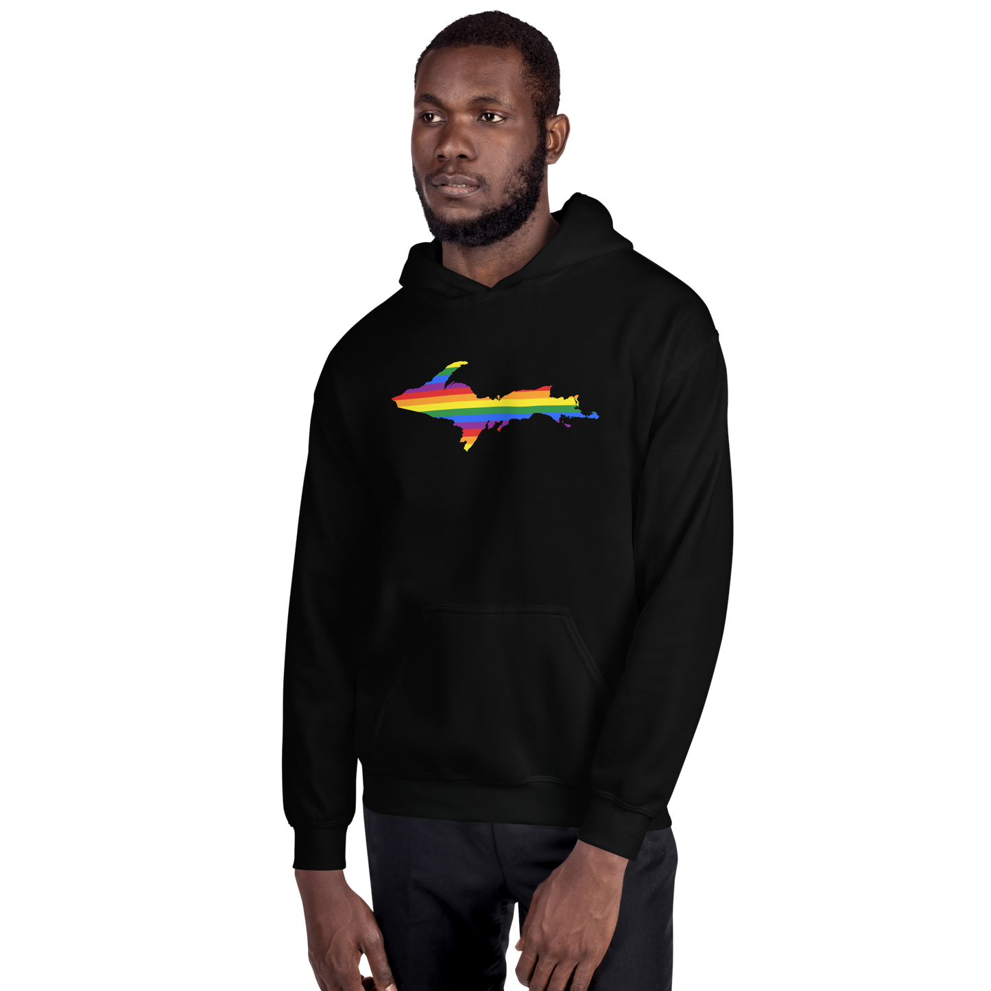 Michigan Upper Peninsula Hoodie (w/ UP Pride Flag Outline) | Unisex Standard