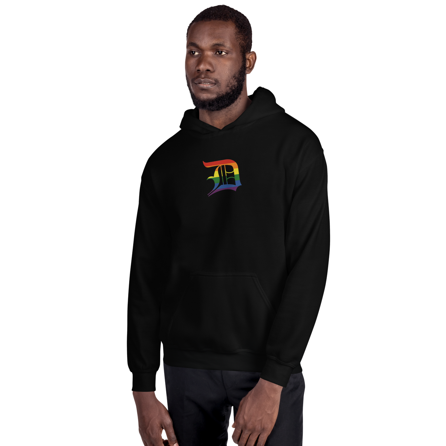 Detroit 'Old English D' Hoodie (Rainbow Pride Edition) | Unisex Standard - Emb.