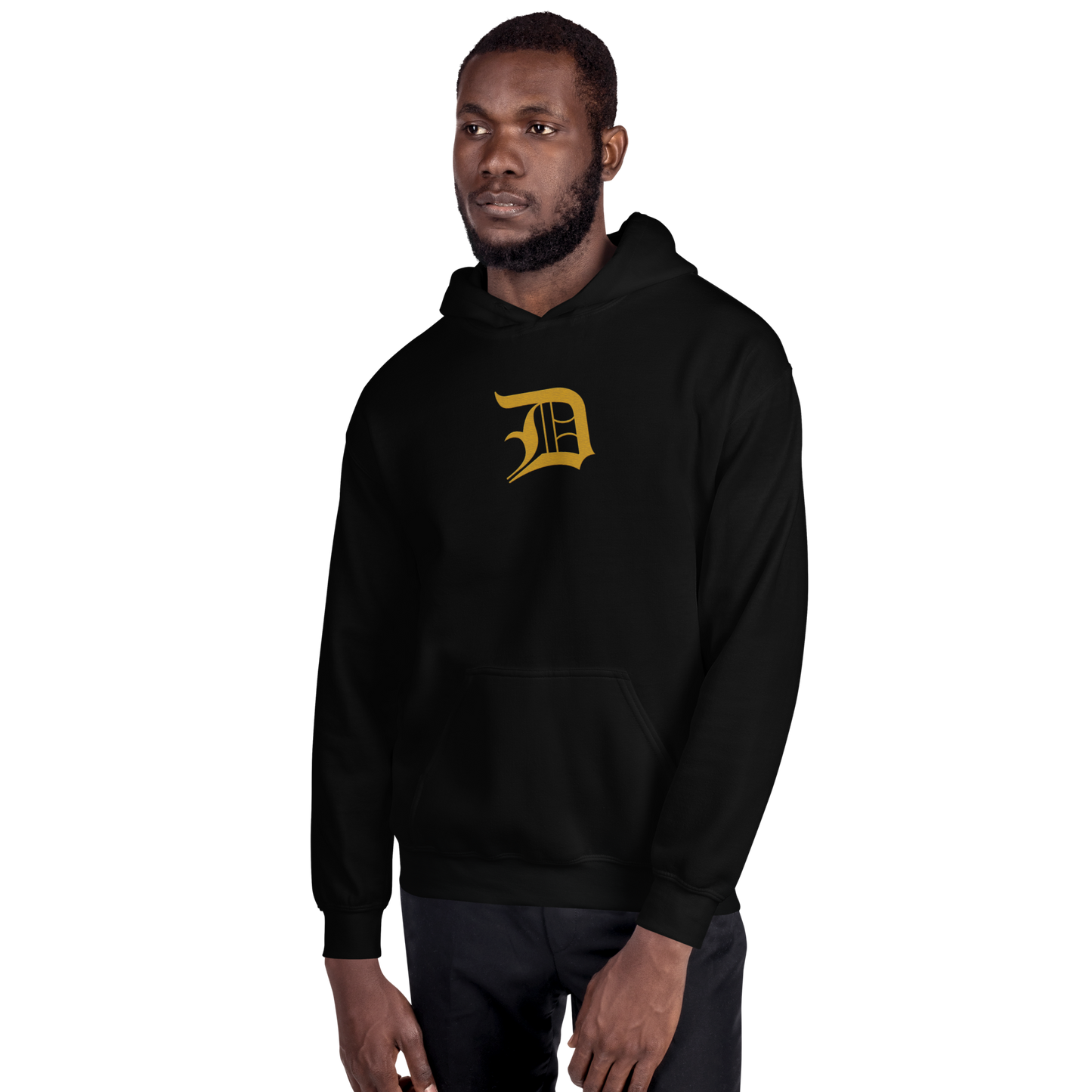 Detroit 'Old English D' Hoodie (Gold) | Unisex Standard - Emb.