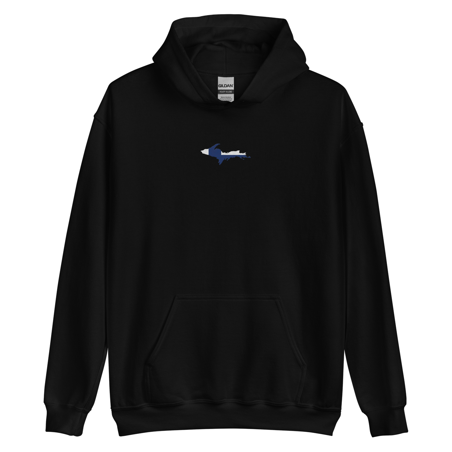 Michigan Upper Peninsula Hoodie (w/ Embroidered UP Finland Flag Outline) | Unisex Standard