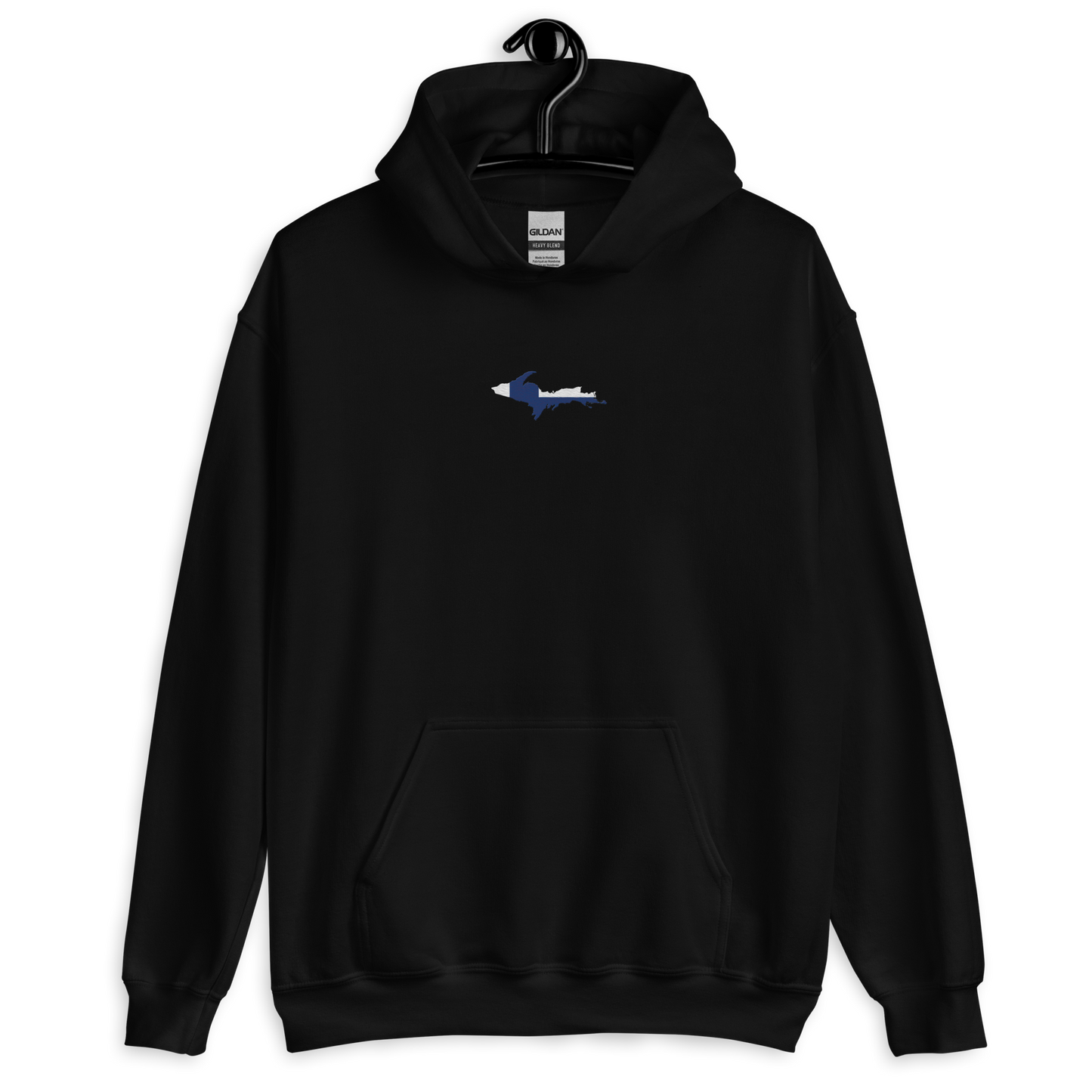 Michigan Upper Peninsula Hoodie (w/ Embroidered UP Finland Flag Outline) | Unisex Standard