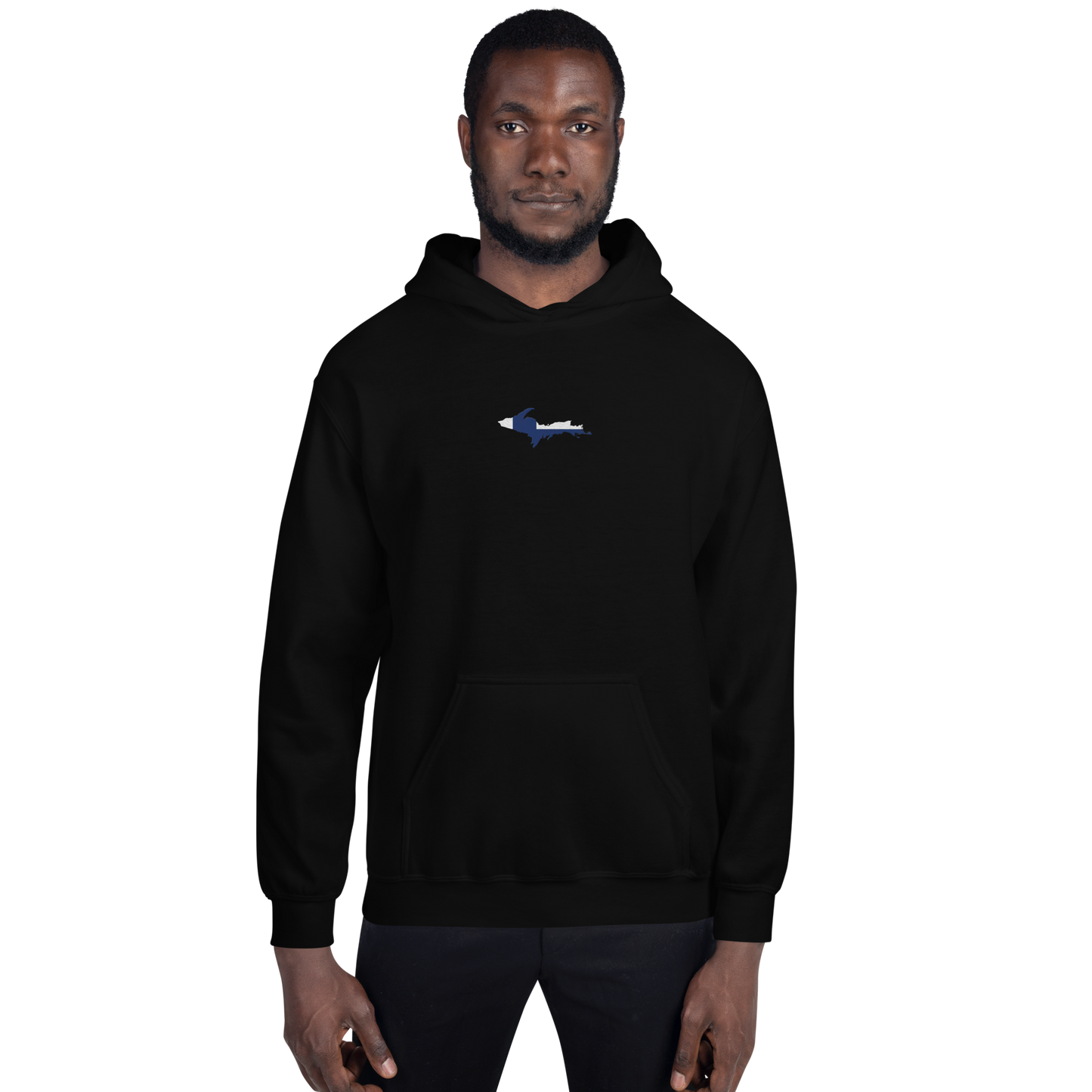 Michigan Upper Peninsula Hoodie (w/ Embroidered UP Finland Flag Outline) | Unisex Standard