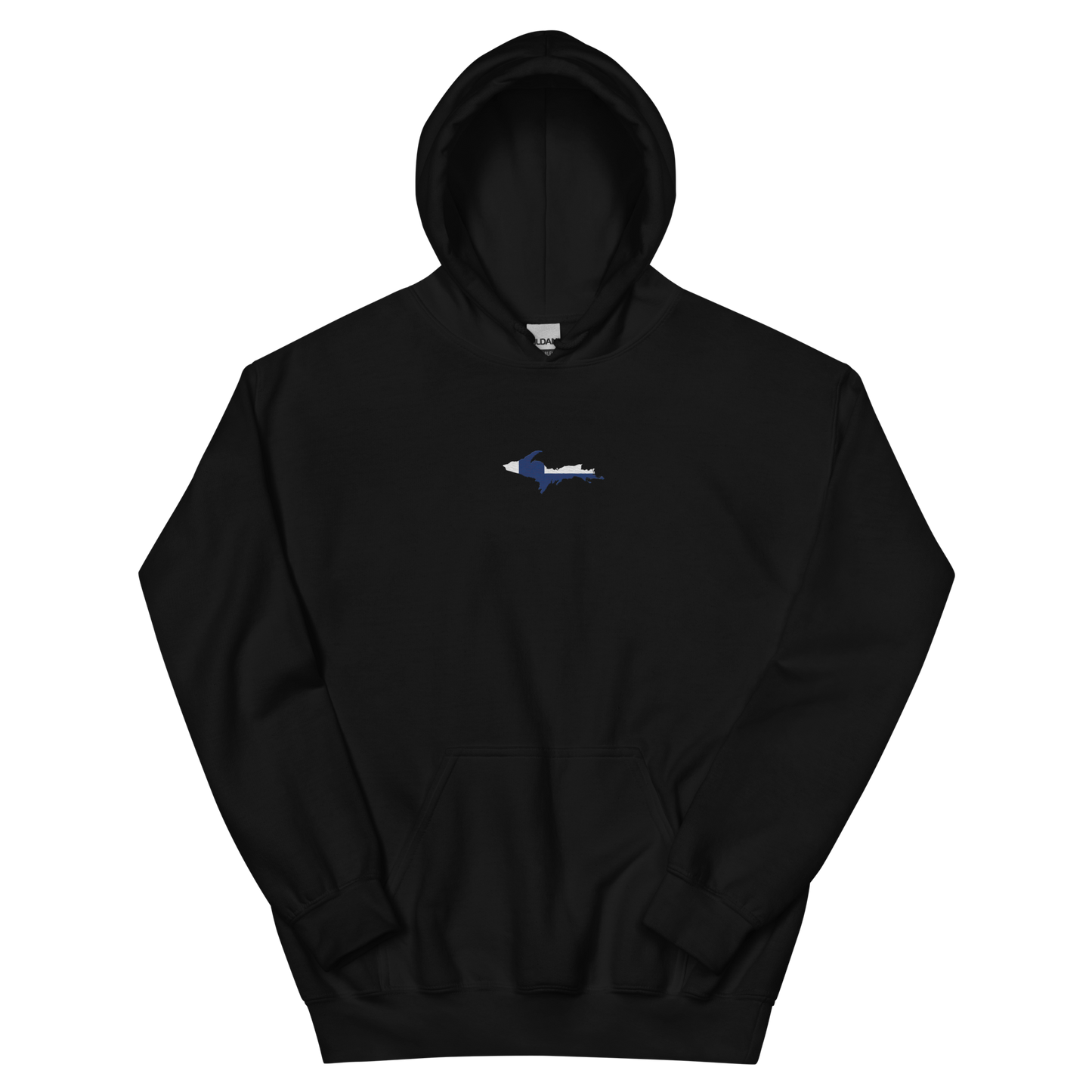 Michigan Upper Peninsula Hoodie (w/ Embroidered UP Finland Flag Outline) | Unisex Standard