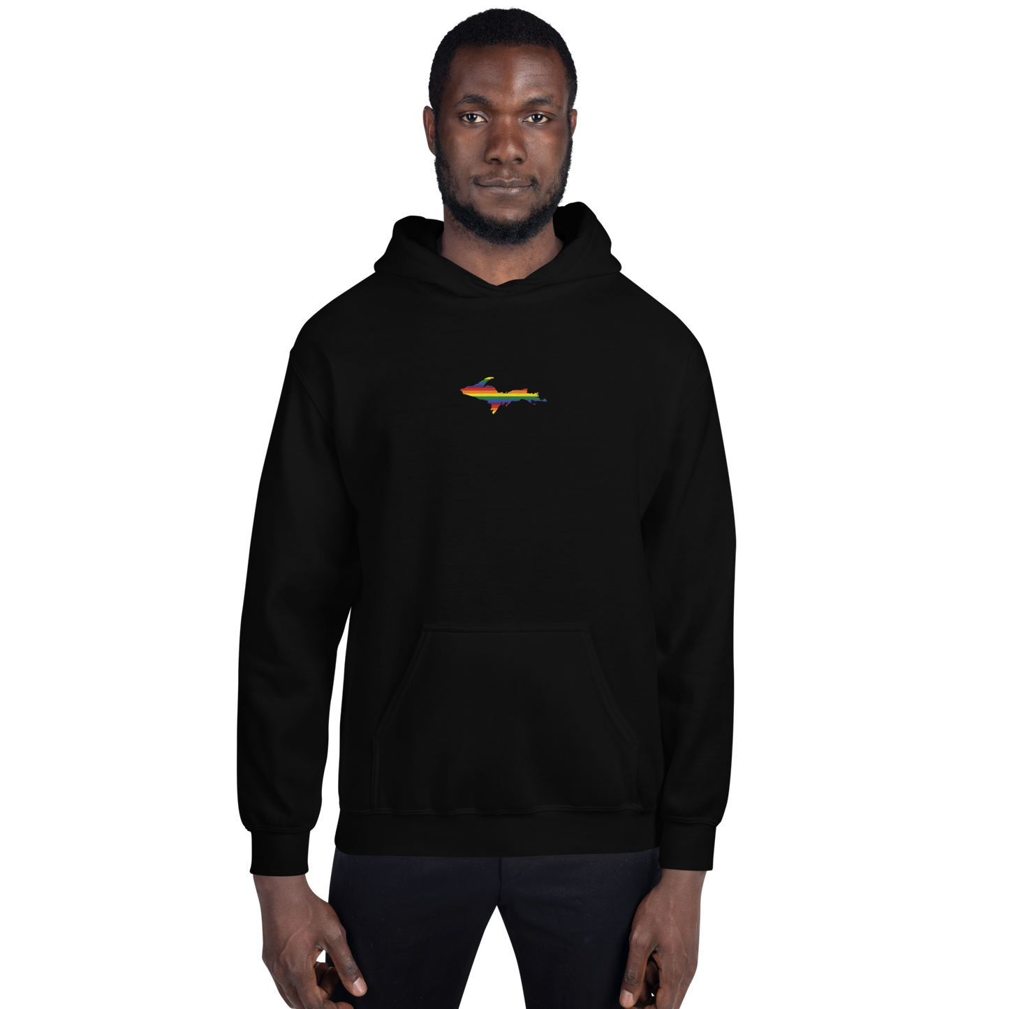 Michigan Upper Peninsula Hoodie (w/ Embroidered UP Pride Flag Outline) | Unisex Standard