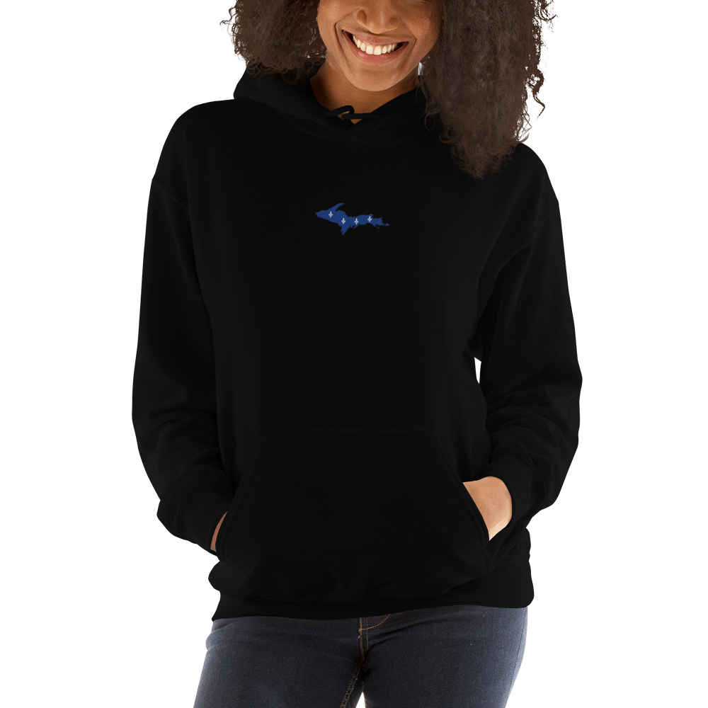 Michigan Upper Peninsula Hoodie (w/ Embroidered UP Quebec Flag Outline) | Unisex Standard