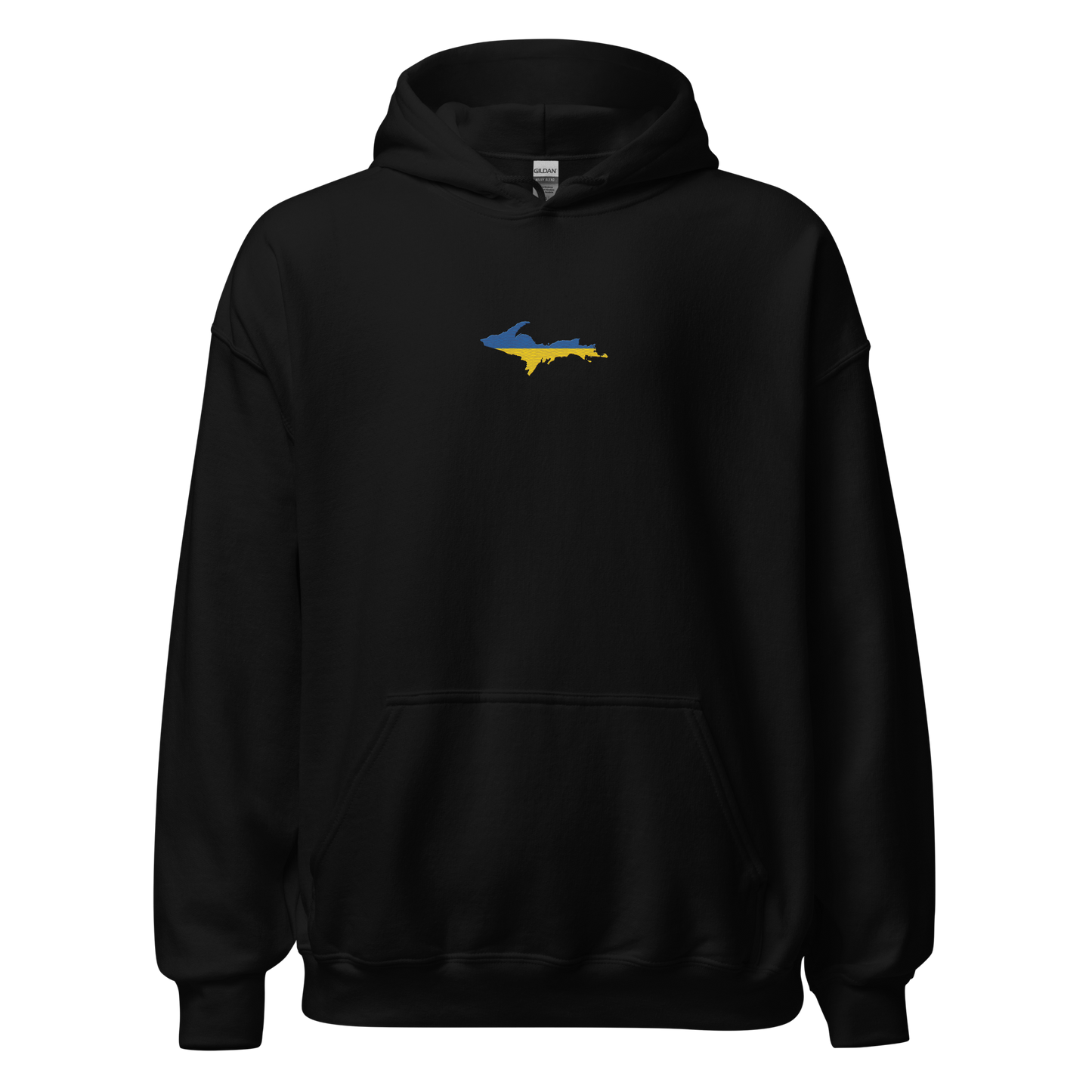 Michigan Upper Peninsula Hoodie (w/ Embroidered UP Ukraine Flag Outline) | Unisex Standard