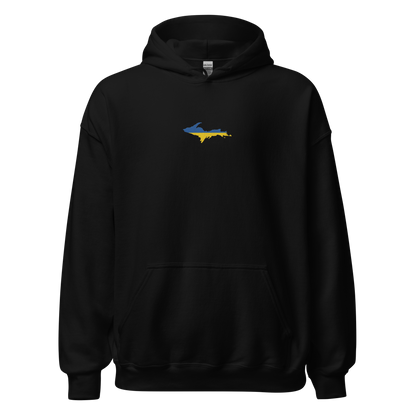 Michigan Upper Peninsula Hoodie (w/ Embroidered UP Ukraine Flag Outline) | Unisex Standard