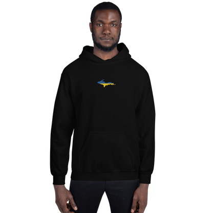 Michigan Upper Peninsula Hoodie (w/ Embroidered UP Ukraine Flag Outline) | Unisex Standard