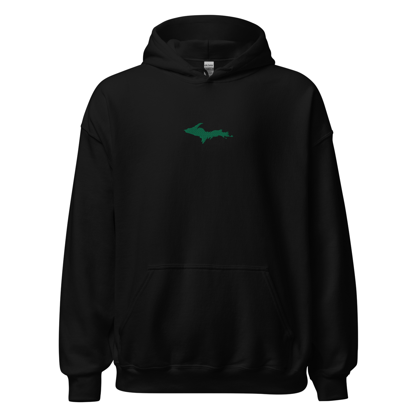 Michigan Upper Peninsula Hoodie (w/ Embroidered Green UP Outline) | Unisex Standard