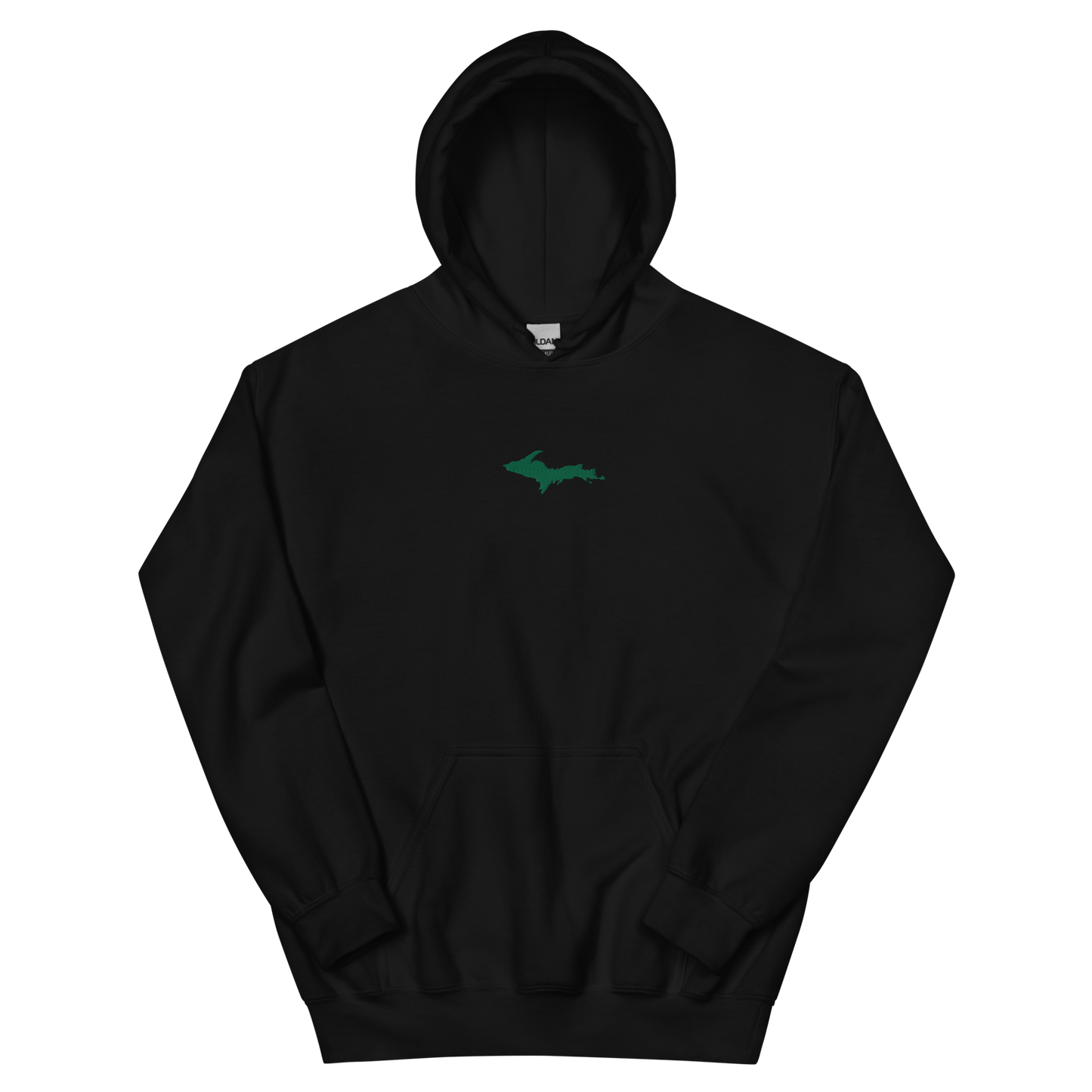 Michigan Upper Peninsula Hoodie (w/ Embroidered Green UP Outline) | Unisex Standard