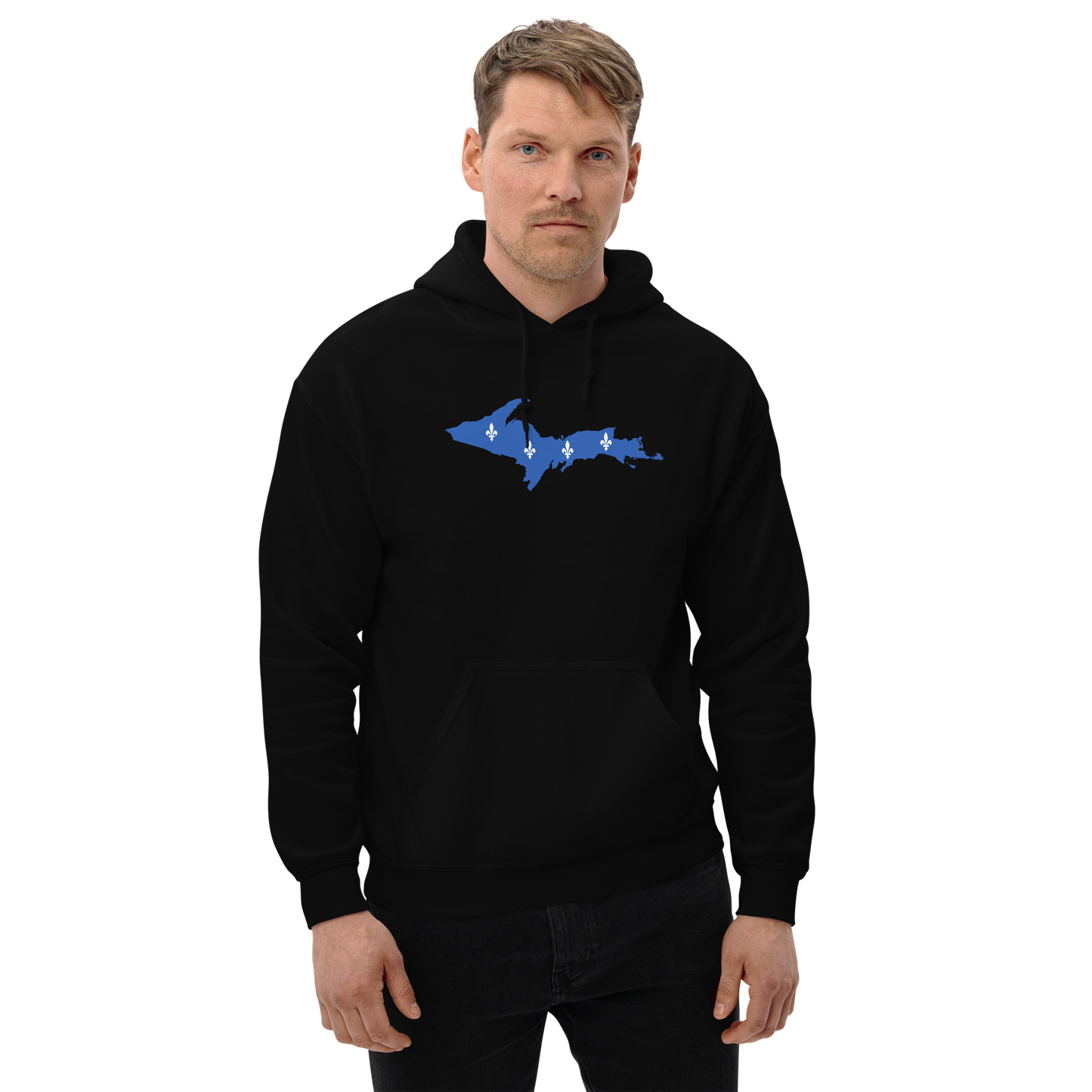 Michigan Upper Peninsula Hoodie (w/ UP Quebec Flag Outline) | Unisex Standard