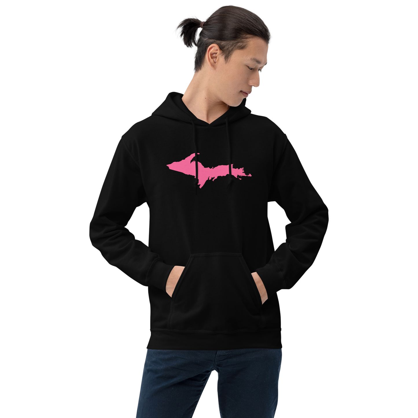 Michigan Upper Peninsula Hoodie (w/ Pink UP Outline) | Unisex Standard