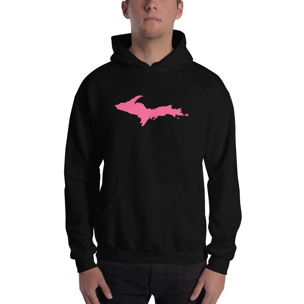 Michigan Upper Peninsula Hoodie (w/ Pink UP Outline) | Unisex Standard