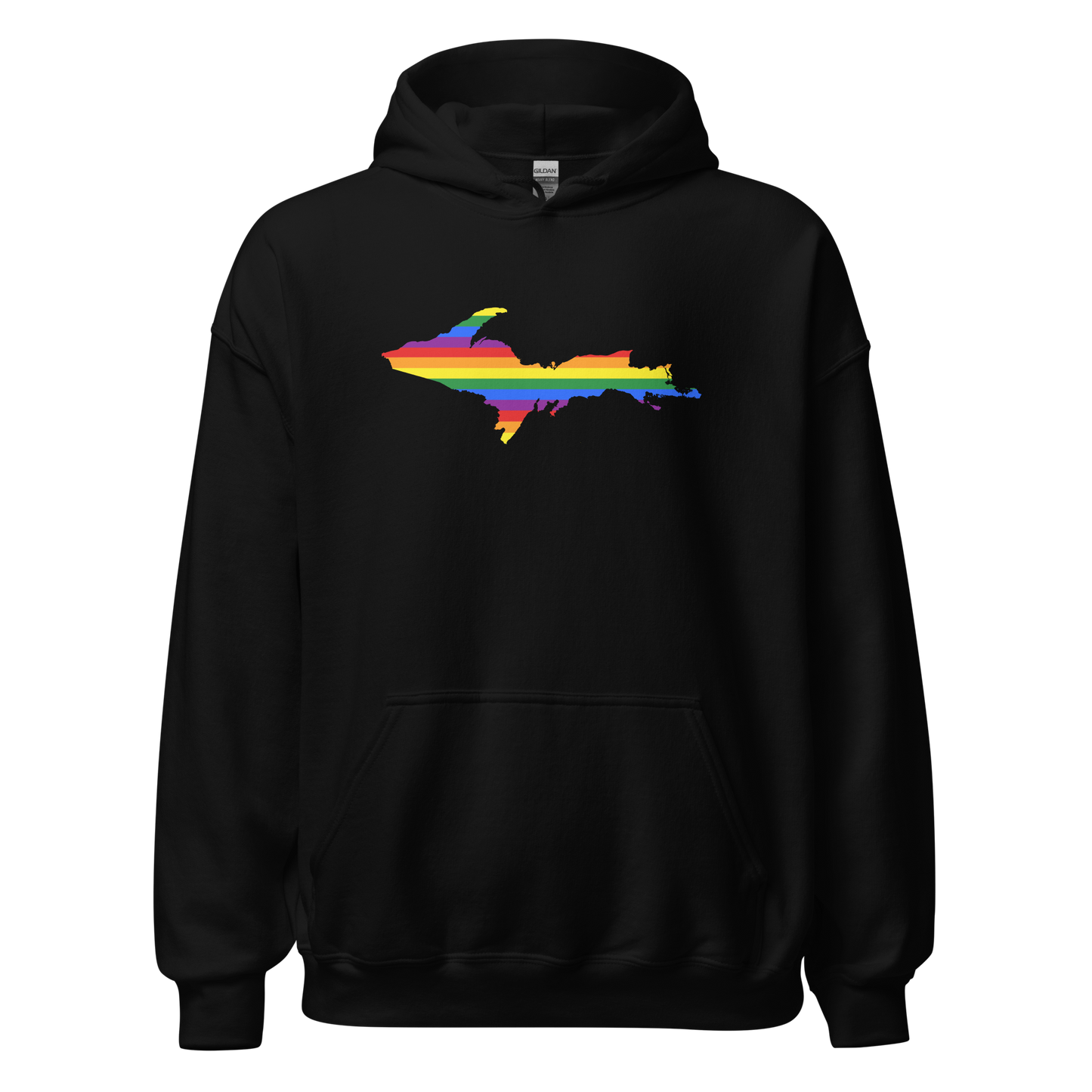 Michigan Upper Peninsula Hoodie (w/ UP Pride Flag Outline) | Unisex Standard