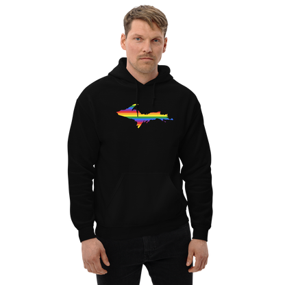 Michigan Upper Peninsula Hoodie (w/ UP Pride Flag Outline) | Unisex Standard