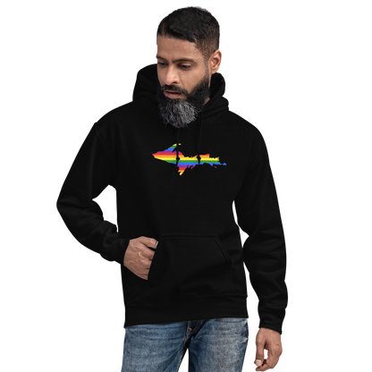 Michigan Upper Peninsula Hoodie (w/ UP Pride Flag Outline) | Unisex Standard