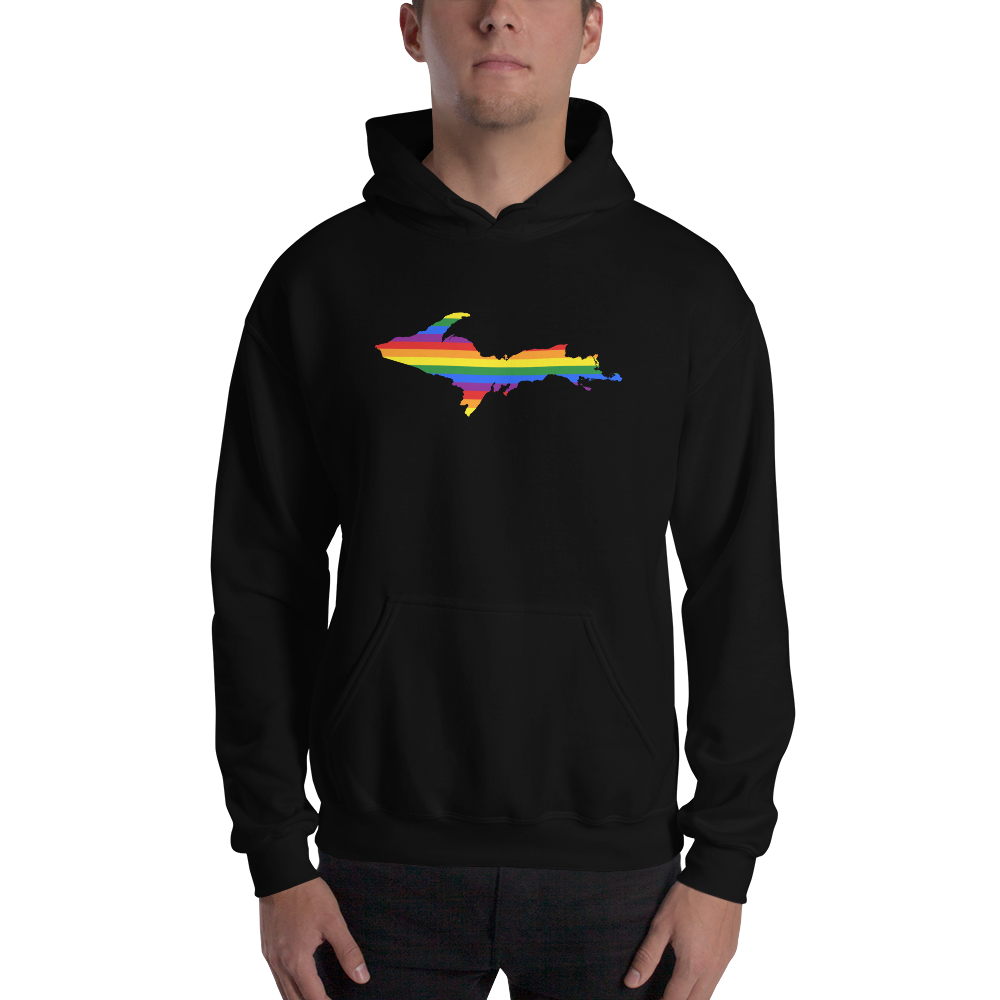 Michigan Upper Peninsula Hoodie (w/ UP Pride Flag Outline) | Unisex Standard