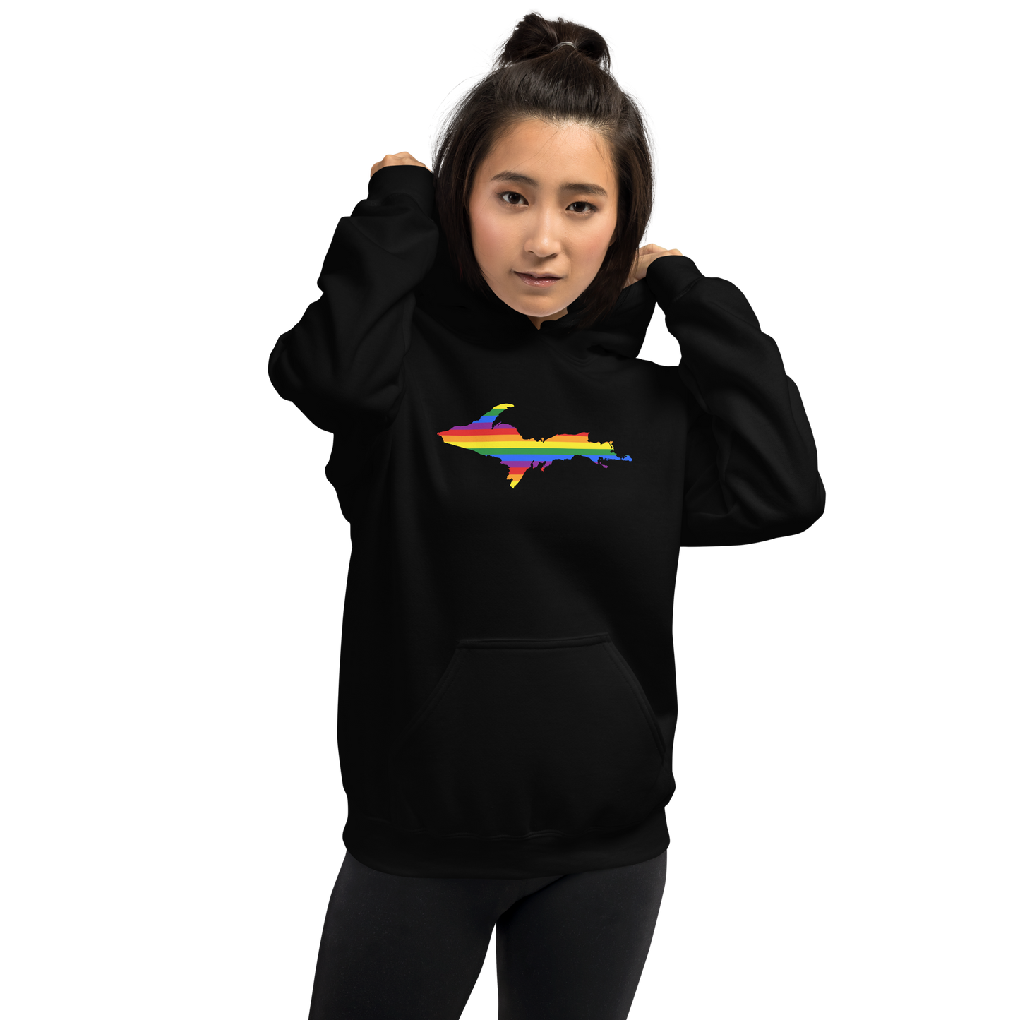 Michigan Upper Peninsula Hoodie (w/ UP Pride Flag Outline) | Unisex Standard