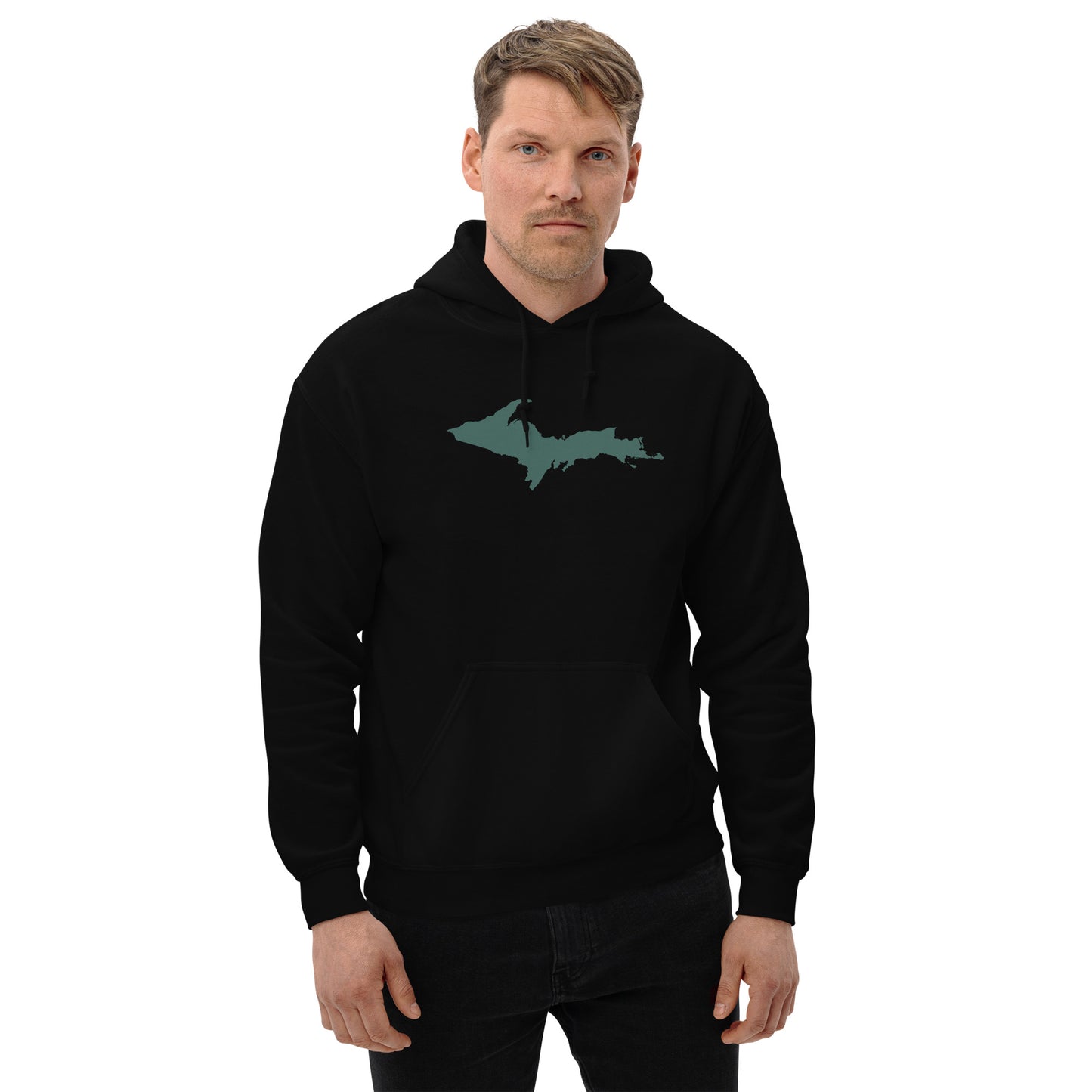 Michigan Upper Peninsula Hoodie (w/ Green UP Outline) | Unisex Standard