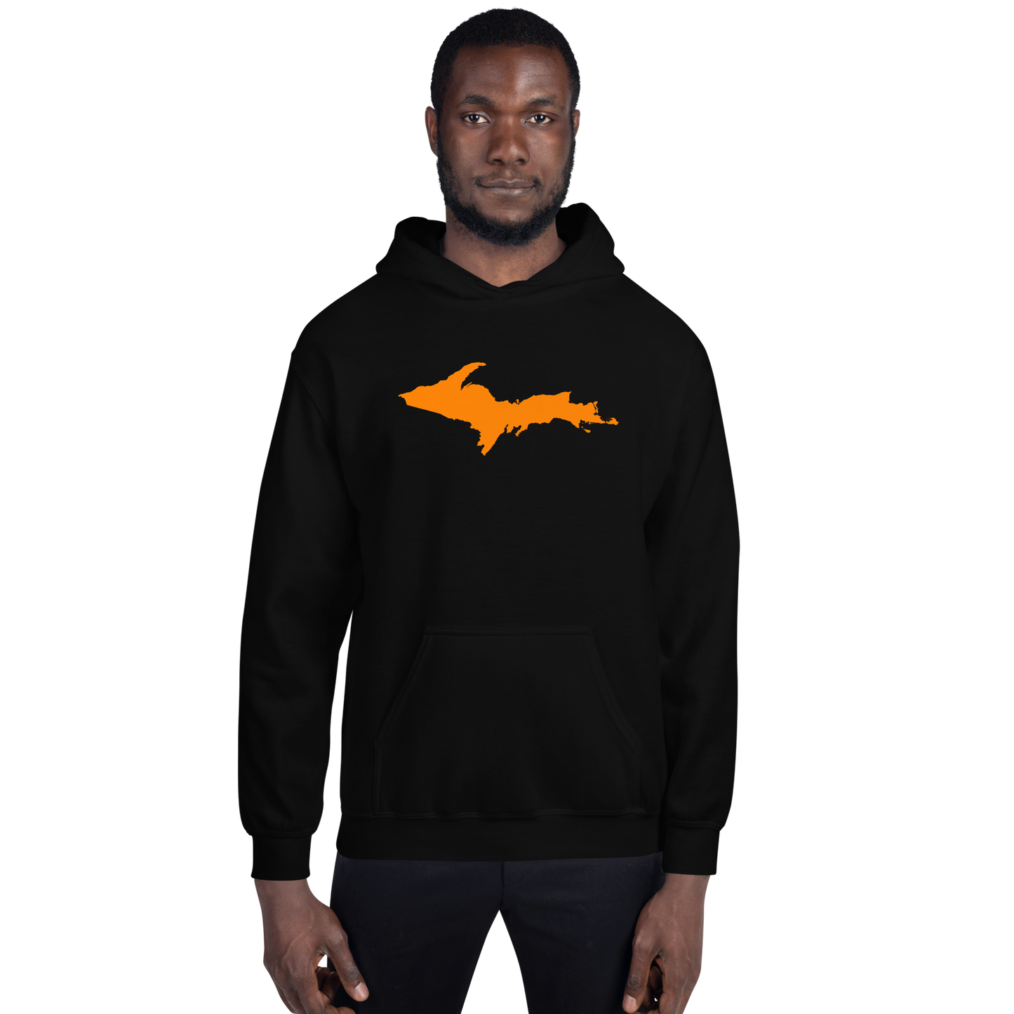 Michigan Upper Peninsula Hoodie (w/ Orange UP Outline) | Unisex Standard